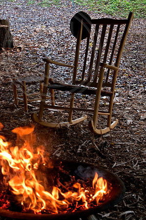 hand crafted rocking chair off cuts fire