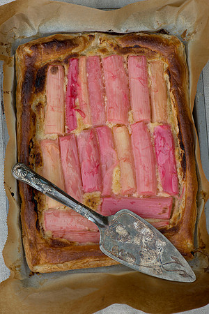 FOOD; Open Rhubarb tart