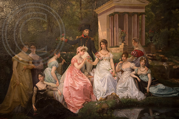 Painting of Napoleon distributing flowers, by Jean Louis Victor Viger de Vigneau 1866